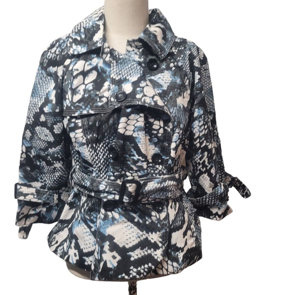 Uniform JPR Lined Tie Waist Snake Pattern Womens Jacket Size M Medium Bl…